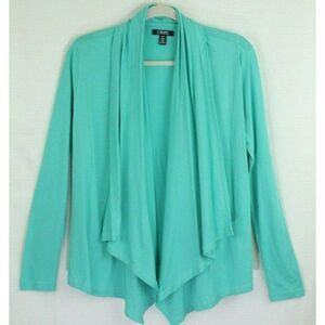 Chaps open cardigan sweater blue small